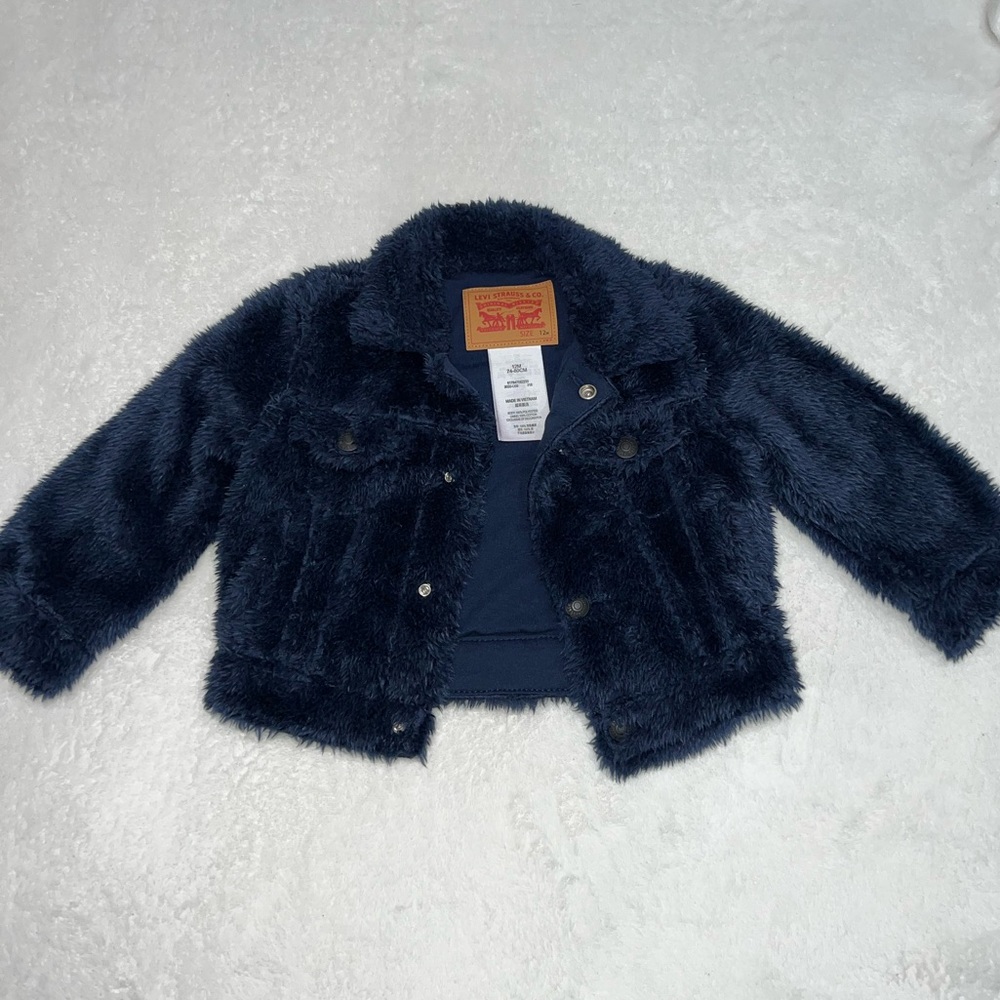Baby Levi Strauss Navy Sherpa Jacket size 12M